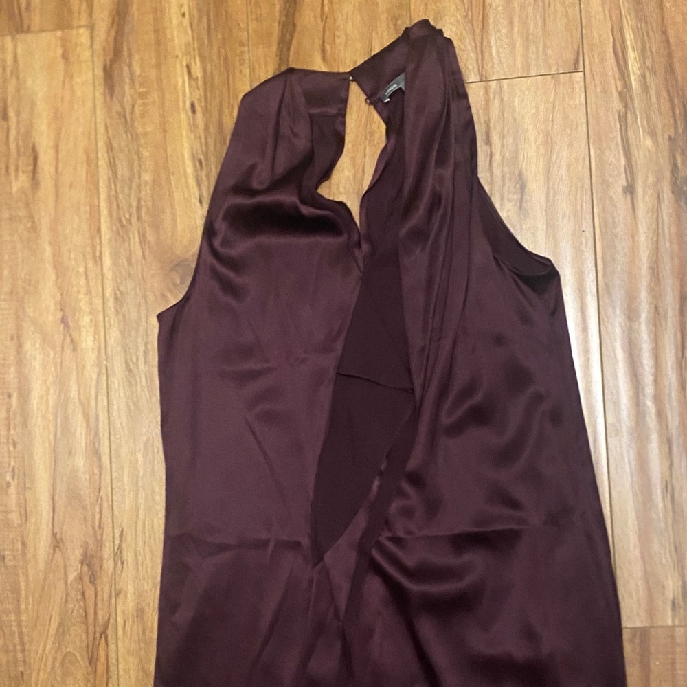 Vince Burgundy Satin Backless Dress